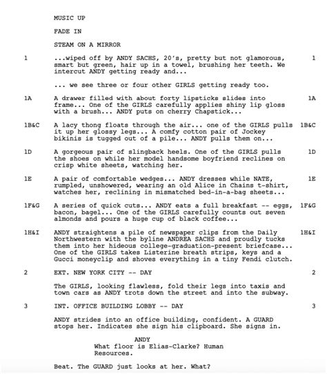 a devil wears prada script|devil wears prada manuscript scene.